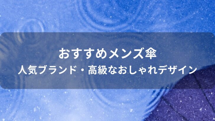 メンズ傘おすすめ人気【人気ブランド・高級なおしゃれデザイン】