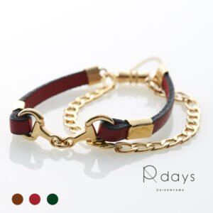 ビット&チェーンレザーブレスレット R-days