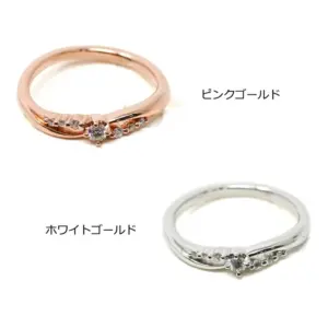 4℃(ヨンドシー) K10 ピンクゴールド ホワイトゴールド リング