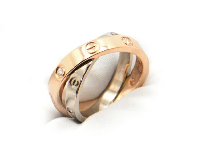 カルティエ CARTIER ビーラブリング ハーフダイヤ LOVEリング