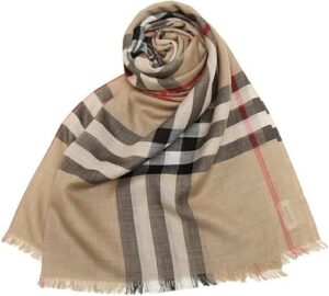 BURBERRY(バーバリー) チェック ライトウェイト ウール&シルク スカーフ
