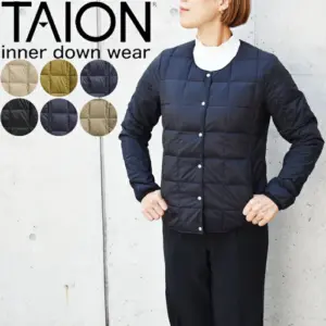 TAION(タイオン) ベーシック クルーネックボタン インナーダウンジャケット