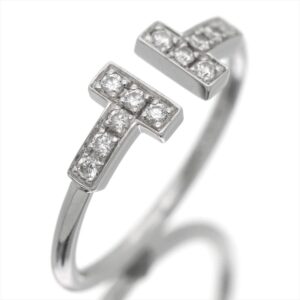 ティファニー(Tiffany&co) Tワイヤーリング 指輪 パヴェダイヤ