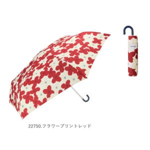 amusant sous la pluie 折りたたみ傘 フラワープリントレッド