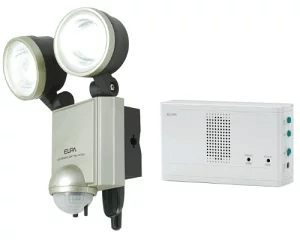 ELPA 屋外用センサーライト AC電源 4wLED 2灯 無線チャイムセット ESL-402ACST
