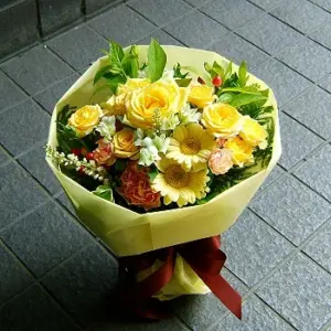 黄色オレンジ系ブーケ 花束