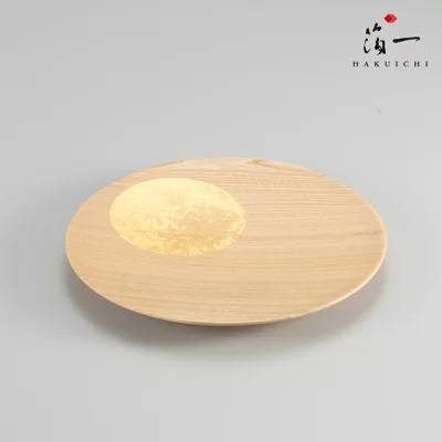 おぼろ月 プレート6寸(ナチュラル) 金箔の箔一（はくいち）