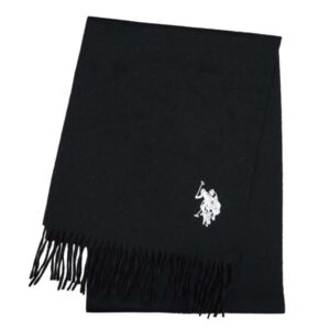 マフラー メンズマフラー ポロ US.POLO ASSN ブラック 無地 ウール100%