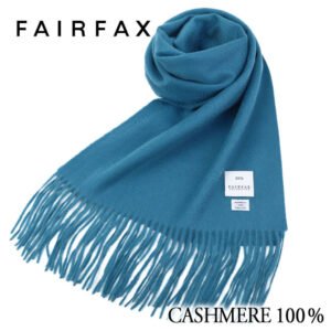FAIRFAX 定番 ソリッド カシミア マフラー ターコイズブルー