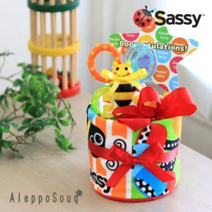 sassy オムツケーキ 名入れおもちゃ