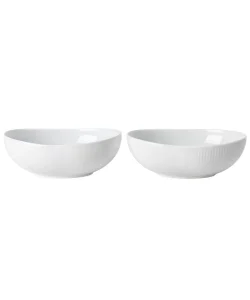 Royal Copenhagen ホワイトフルーテッド オーバルボウルペア