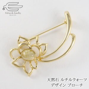 天然石 ブローチ ルチルクォーツ