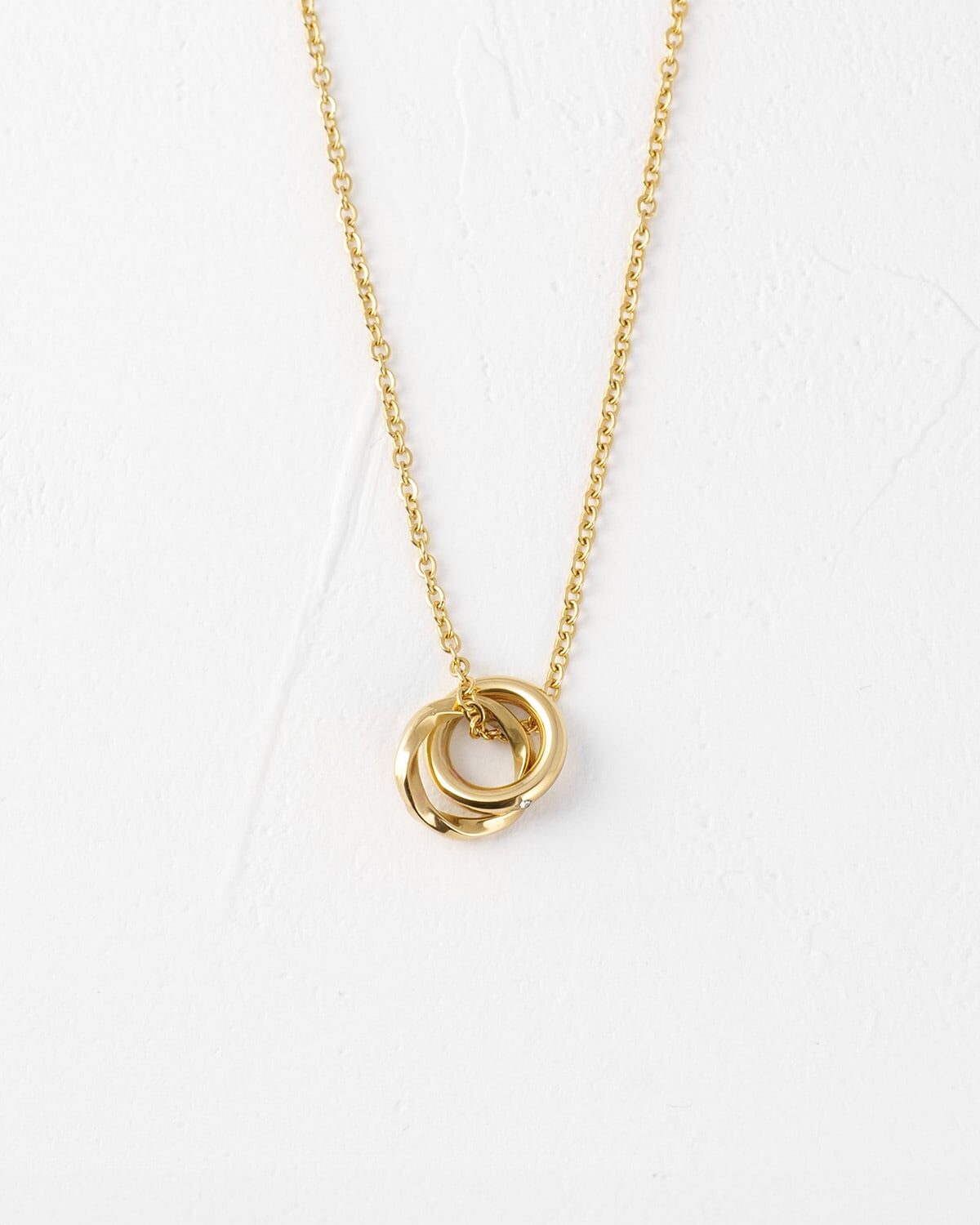 GLUCK Double ring necklace
