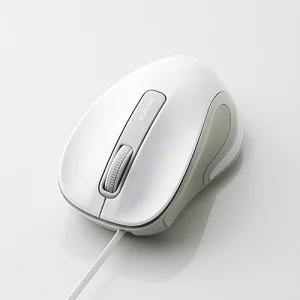 M-MK1UBSWHエレコム有線巻き取り式blue LEDマウス R eel