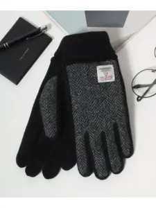 Harris Tweed(ハリスツイード) ツイード ピッグレザー グローブ