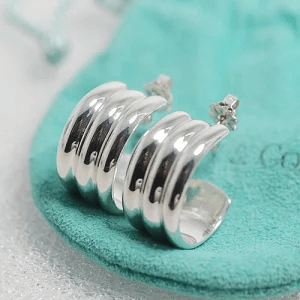Tiffany ティファニー SV925 ライン入り フープ ピアス