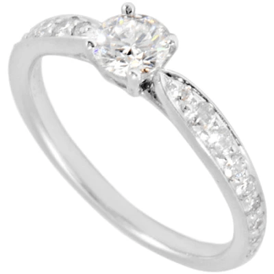 Tiffany&Co.(ティファニー) ダイヤモンド ハーモニー ソリティア ハーフサークル リング Pt950