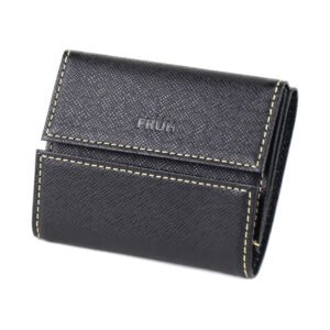 ミニ財布 三つ折り財布 コンパクト 極小財布 型押しレザー 日本製 メンズ FRUH