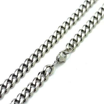 喜平ネックレス 6面カット 8mm ロジウムサージカルステンレス