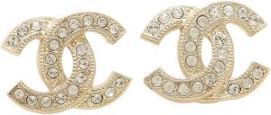 CHANEL クリア ゴールド ピアス A88429 Y02003 Z2800