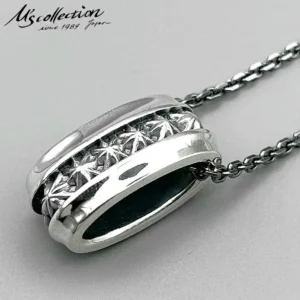 エムズコレクション M's collection シルバー ネックレス TRIPLE X STUDS HARF ROUND TOP PENDANT XP-211