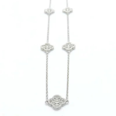 ヴァンクリーフ&アーペル Van Cleef & Arpels スウィート アルハンブラ ネックレス 16P ダイヤモンド K18WG