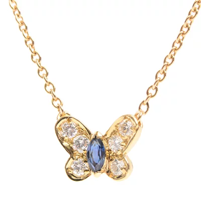 ヴァンクリーフ&アーペル VanCleef & Arpels パピヨン ダイヤモンド×サファイアネックレス