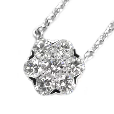 Van Cleef & Arpels K18WG ダイヤモンド ペンダントネックレス フルーレットMM