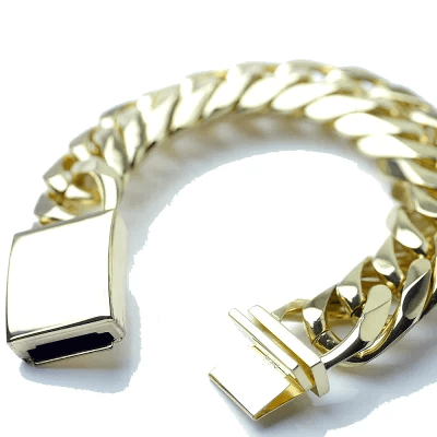 ダブル喜平 ブレスレット　金色 6面カット 幅22mm