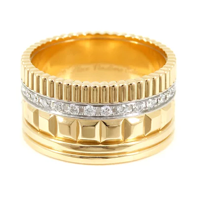ブシュロン BOUCHERON キャトル ラディアント ダイヤモンド ラージ リング JRG01987 K18YG K18WG
