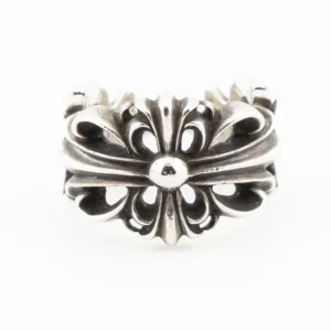 Chrome Hearts クロムハーツ DBL FLRL CRS ダブルフローラルクロス シルバーリング 