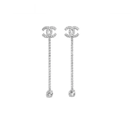 CHANEL シャネル ピアス ココマーク シルバー ラインストーン A58346