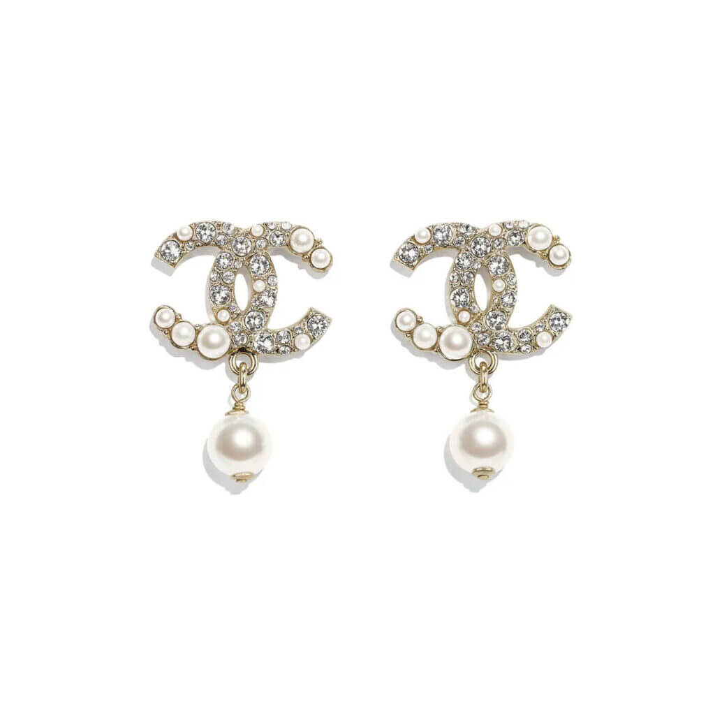CHANEL シャネル ピアス AB5737 ココマーク メタル パール ラインストーン ゴールド