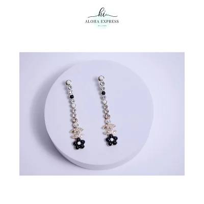 CHANEL シャネル フラワー ココマーク メタル パール ストラス ピアス AB6031