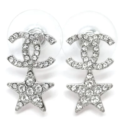 CHANEL シャネル ピアス ラインストーン ココマーク スター AB3293