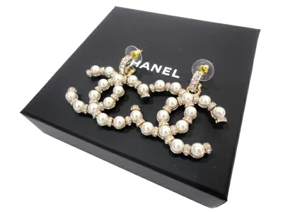 CHANEL シャネル ピアス AB5634 ココマーク メタル パール ラインストーン ゴールド