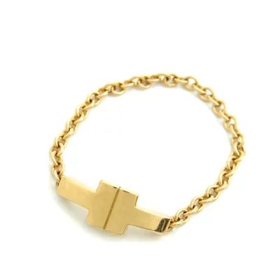 ティファニー TIFFANY&Co. T TWO チェーン K18イエローゴールド リング