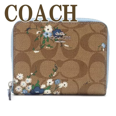 コーチ COACH 二つ折り財布 花柄 シグネチャー 72427SVLMB