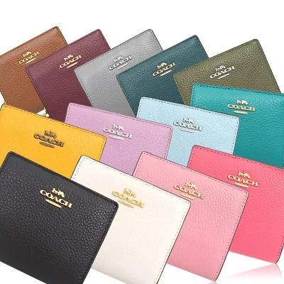 コーチ COACH 二つ折り財布 ラグジュアリー ペブルド レザー C チャーム スナップ ラウンド ジップ ウォレット FC2862 C2862