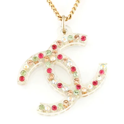 CHANEL シャネル クリアチャームネックレス ゴールド