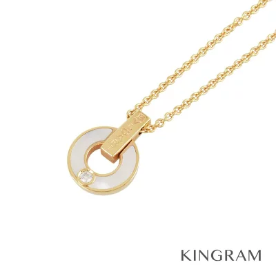 ブルガリ BVLGARI ブルガリブルガリ ネックレス ホワイトシェル ダイヤ オープンワーク