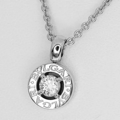 ブルガリ BVLGARI ブルガリブルガリ ワンポイントダイヤ ネックレス ホワイトゴールド