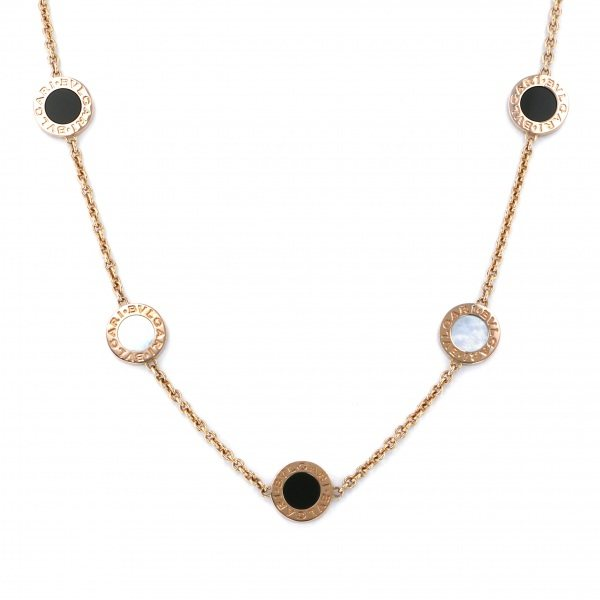 ブルガリ BVLGARI ブルガリブルガリ オニキス パール ピンクゴールドネックレス