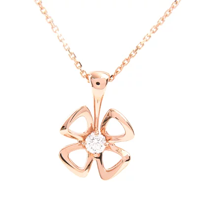 ブルガリ BVLGARI フィオレヴァ― ダイヤ ネックレス ピンクゴールド