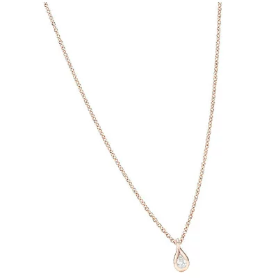 ティファニー(TIFFANY&CO.) エルサ・ペレッティ ダイヤモンド バイ ザ ヤード ペアシェイプ 0.07ct 16in 18KRG ネックレス 33400055