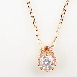 ネックレス レディース 一粒ダイヤネックレス 18金 しずくペンダント