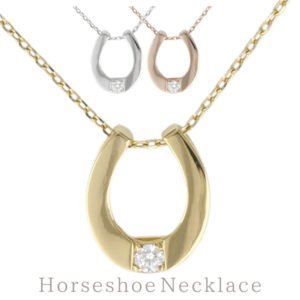 ダイヤモンド ネックレス ペンダント 馬蹄 ホースシュー レディース 一粒ダイヤネックレス