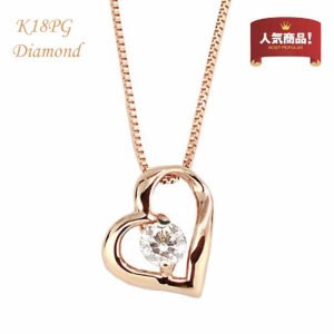 ネックレス ダイヤ K18 18K 18金 PG 0.1c ダイヤモンド ダイヤネックレス