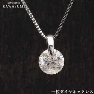 Pt一粒ダイヤプチネックレス