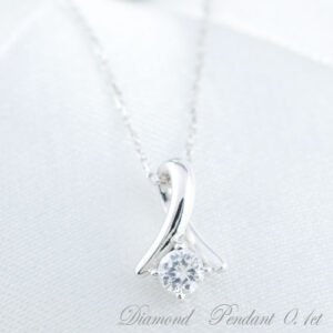 プラチナ900 一粒ダイヤpt900 0.1ct ダイヤモンドネックレス